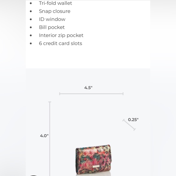 BRAHMIN VERONICA wallet,Shapefitter Melbourne, animal print,croc leather, New - Picture 7 of 8